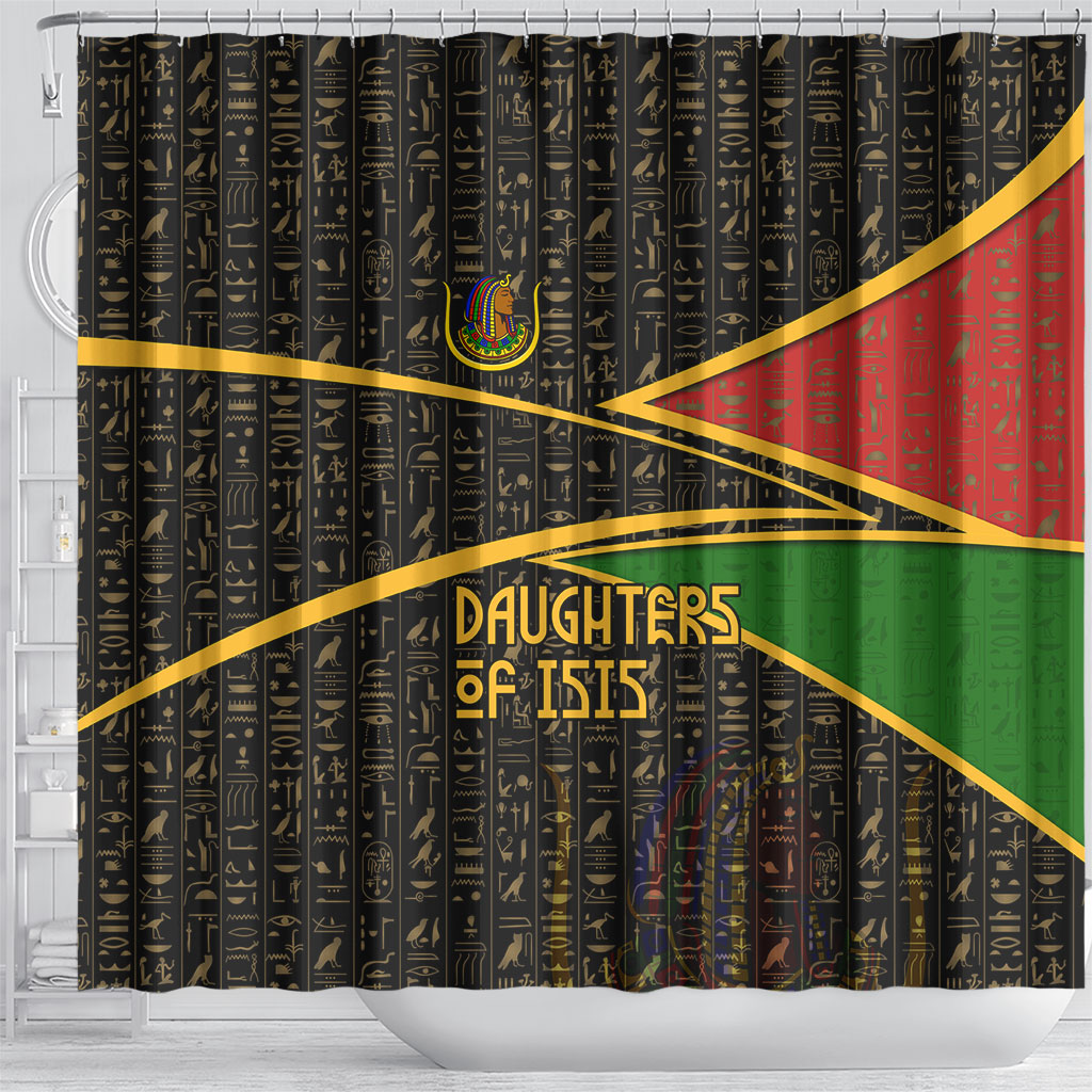 Daughters Of Isis Shower Curtain Ancient Egyptian Queen Hieroglyphic Art