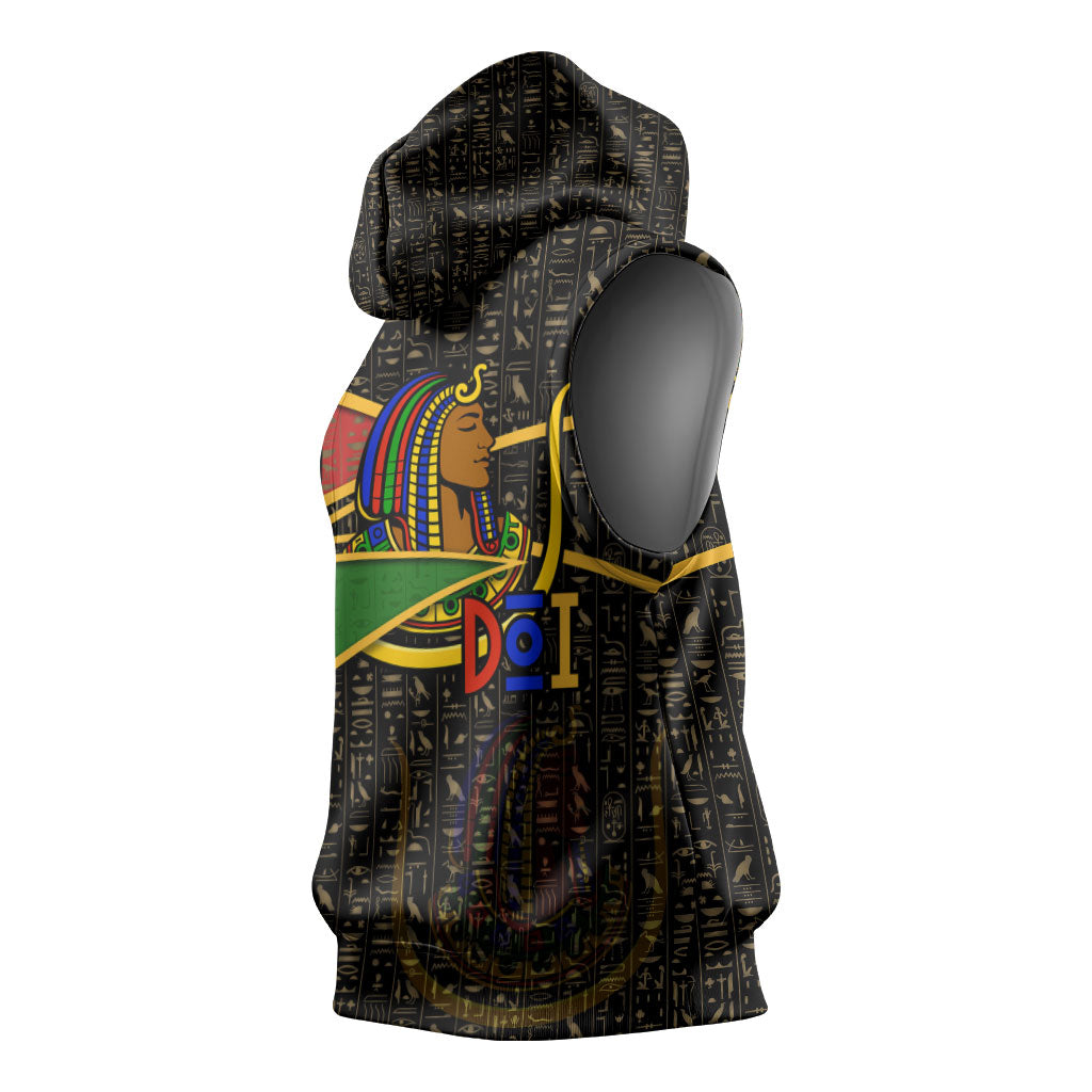 Daughters Of Isis Sleeveless Hoodie Ancient Egyptian Queen Hieroglyphic Art