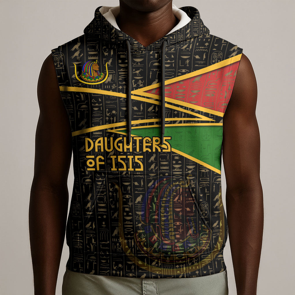 Daughters Of Isis Sleeveless Hoodie Ancient Egyptian Queen Hieroglyphic Art