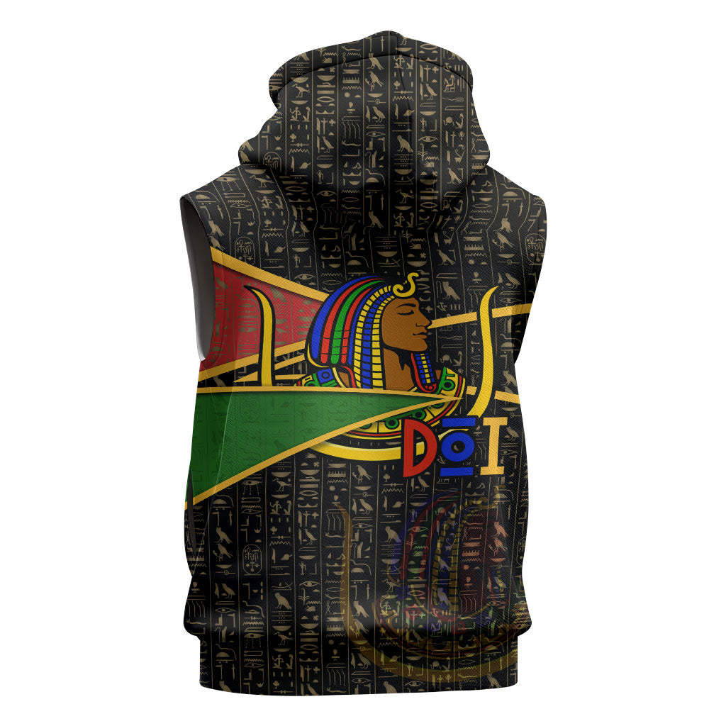 Daughters Of Isis Sleeveless Zip Hoodie Ancient Egyptian Queen Hieroglyphic Art