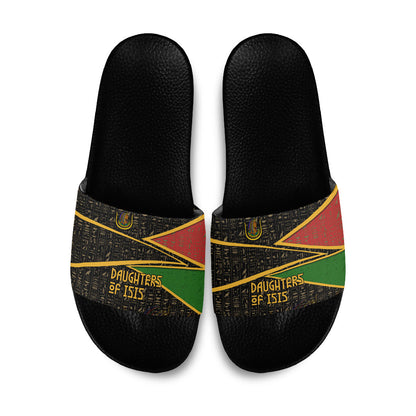 Daughters Of Isis Slide Sandals Ancient Egyptian Queen Hieroglyphic Art