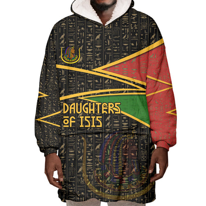 Daughters Of Isis Wearable Blanket Hoodie Ancient Egyptian Queen Hieroglyphic Art