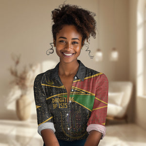 Daughters Of Isis Women Casual Shirt Ancient Egyptian Queen Hieroglyphic Art