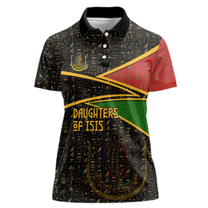 Daughters Of Isis Women Polo Shirt Ancient Egyptian Queen Hieroglyphic Art