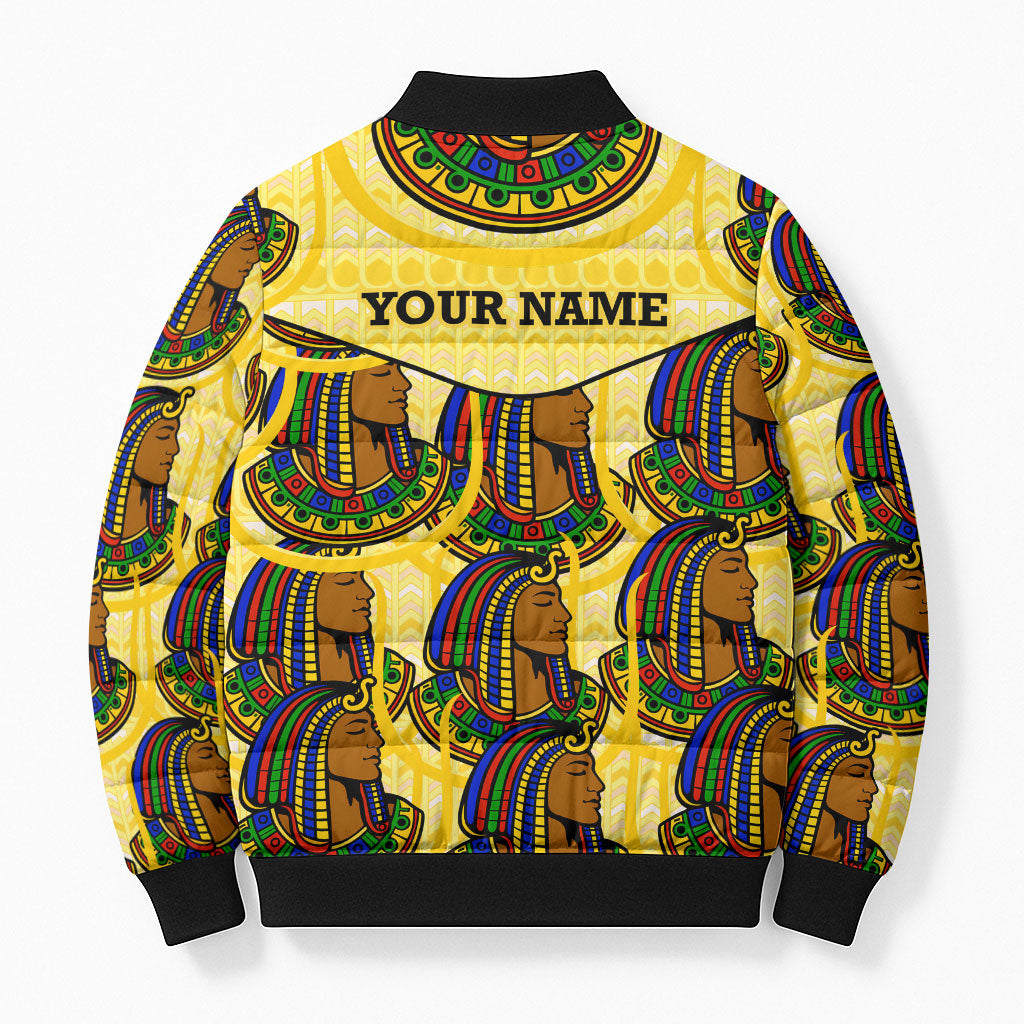 Personalized Daughters Of Isis Bomber Puffer Jacket Ancient Egyptian Goddess Pharaoh