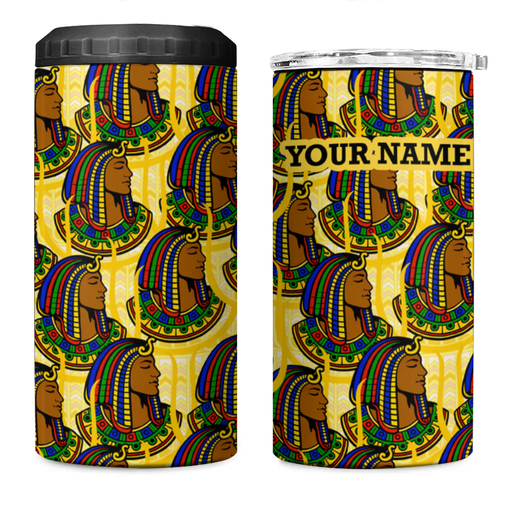 Personalized Daughters Of Isis 4 in 1 Can Cooler Tumbler Ancient Egyptian Goddess Pharaoh