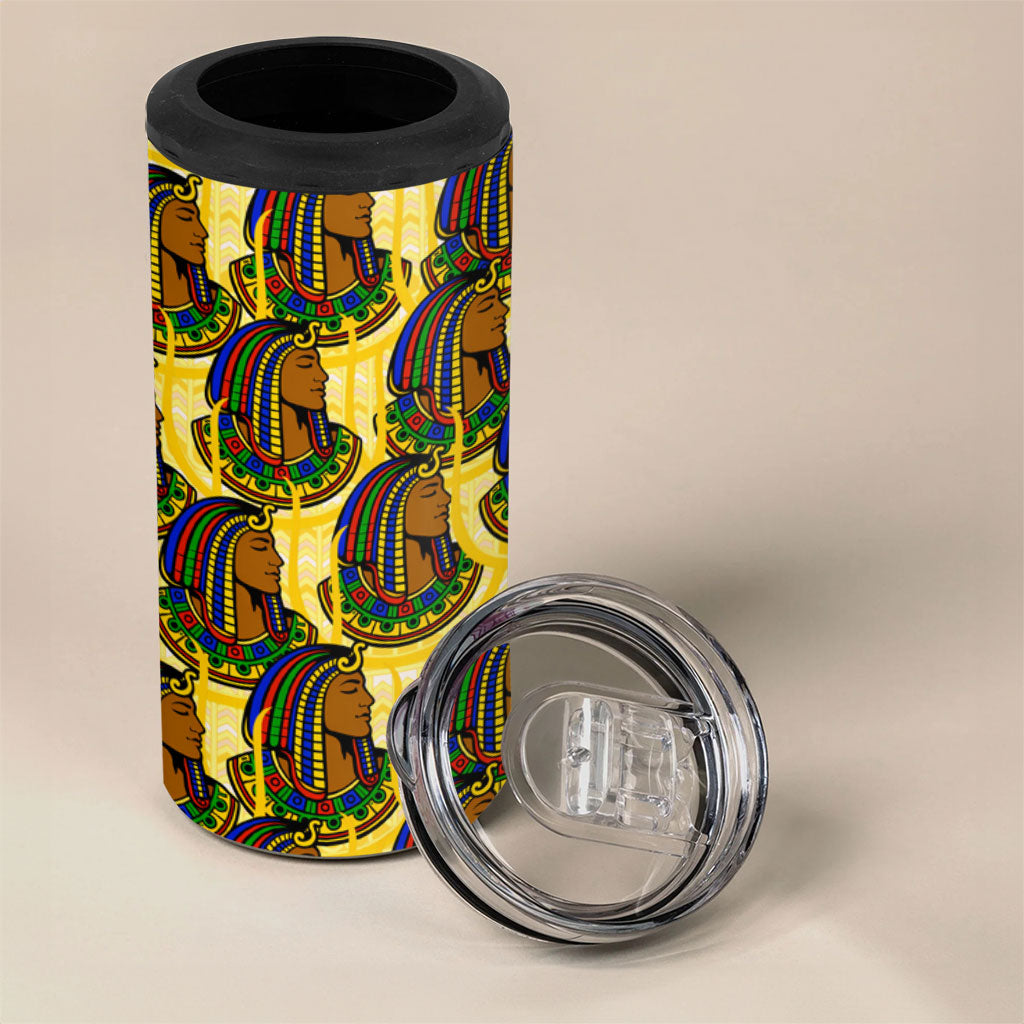 Personalized Daughters Of Isis 4 in 1 Can Cooler Tumbler Ancient Egyptian Goddess Pharaoh
