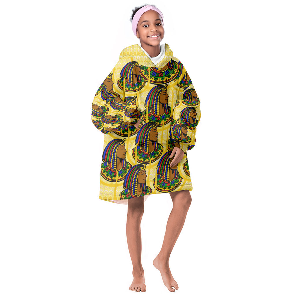 Personalized Daughters Of Isis Kid Wearable Blanket Hoodie Ancient Egyptian Goddess Pharaoh