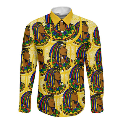 Personalized Daughters Of Isis Long Sleeve Button Shirt Ancient Egyptian Goddess Pharaoh