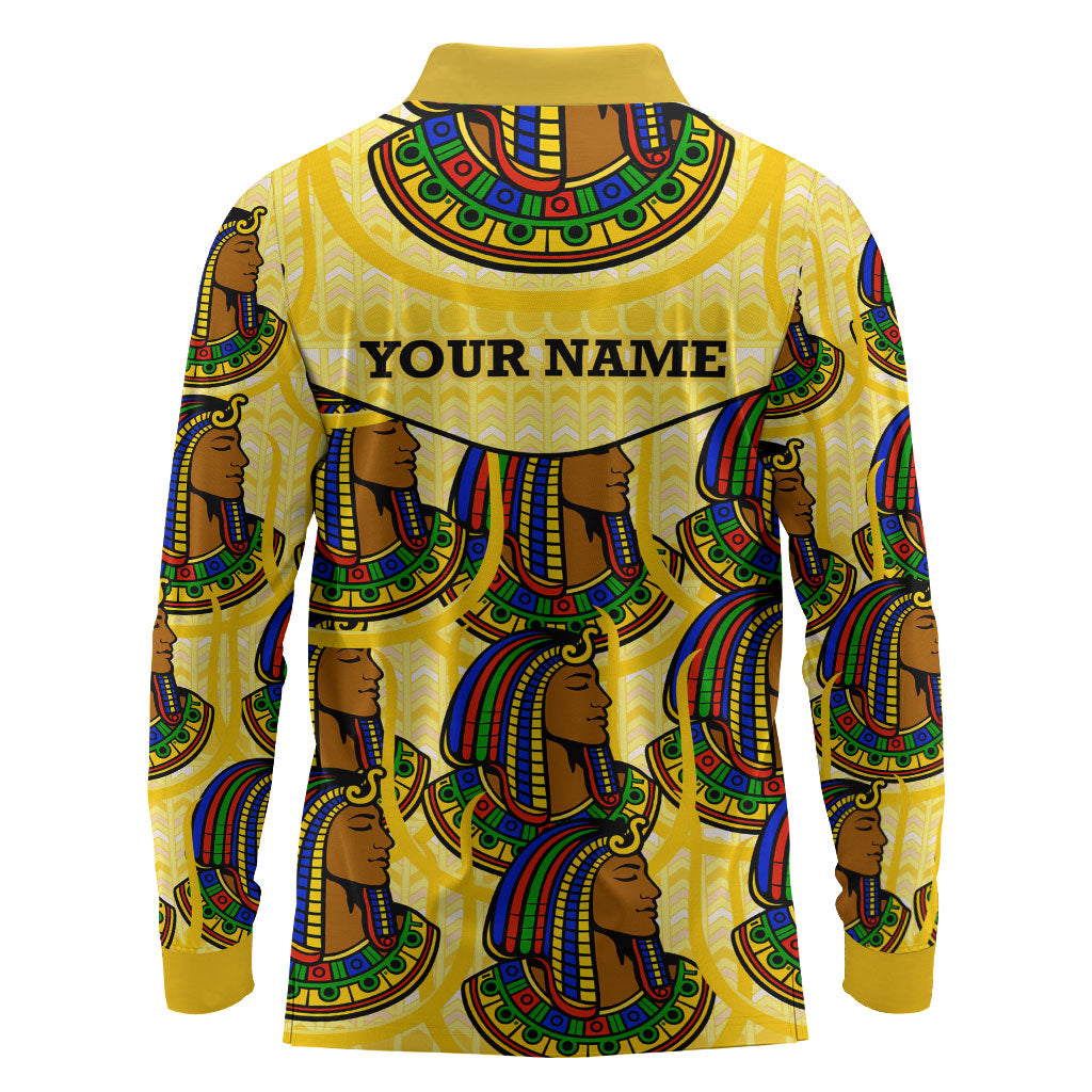 Personalized Daughters Of Isis Long Sleeve Polo Shirt Ancient Egyptian Goddess Pharaoh