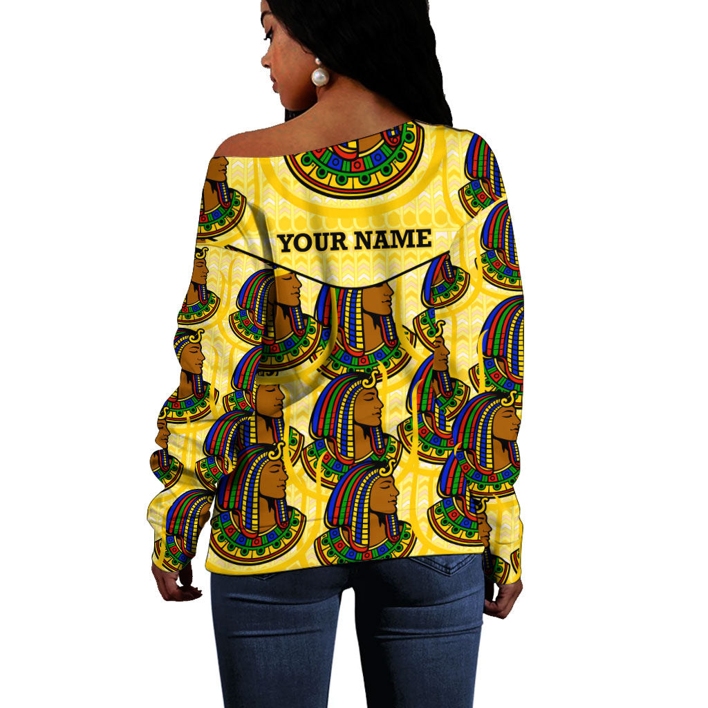 Personalized Daughters Of Isis Off Shoulder Sweater Ancient Egyptian Goddess Pharaoh