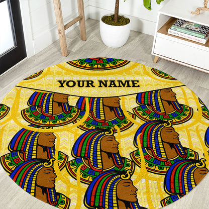 Personalized Daughters Of Isis Round Carpet Ancient Egyptian Goddess Pharaoh
