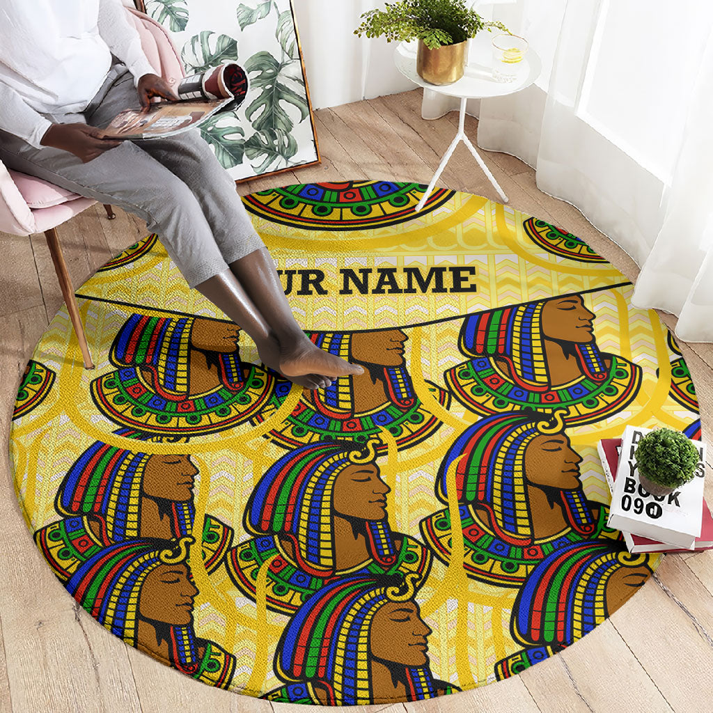 Personalized Daughters Of Isis Round Carpet Ancient Egyptian Goddess Pharaoh