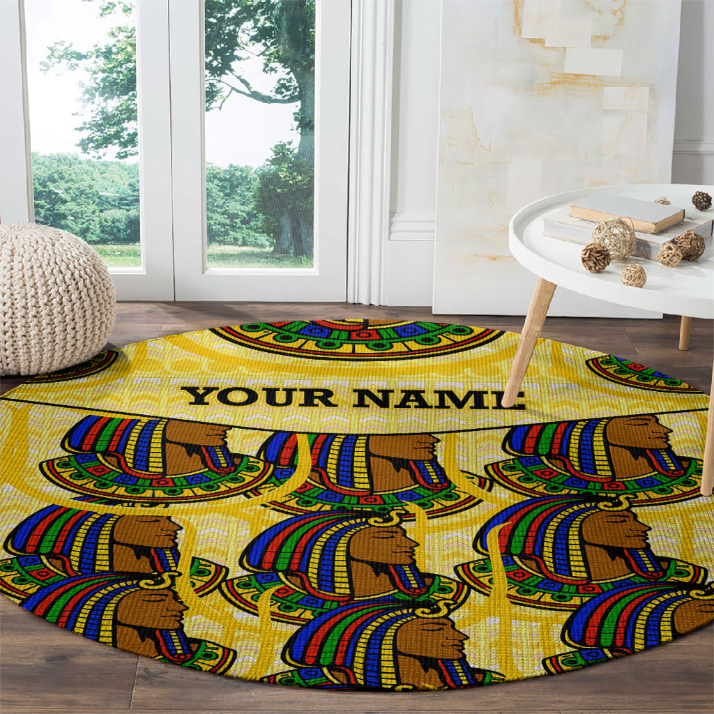 Personalized Daughters Of Isis Round Carpet Ancient Egyptian Goddess Pharaoh