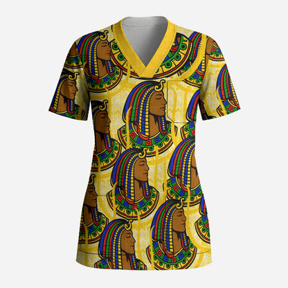 Personalized Daughters Of Isis Scrub Top Ancient Egyptian Goddess Pharaoh