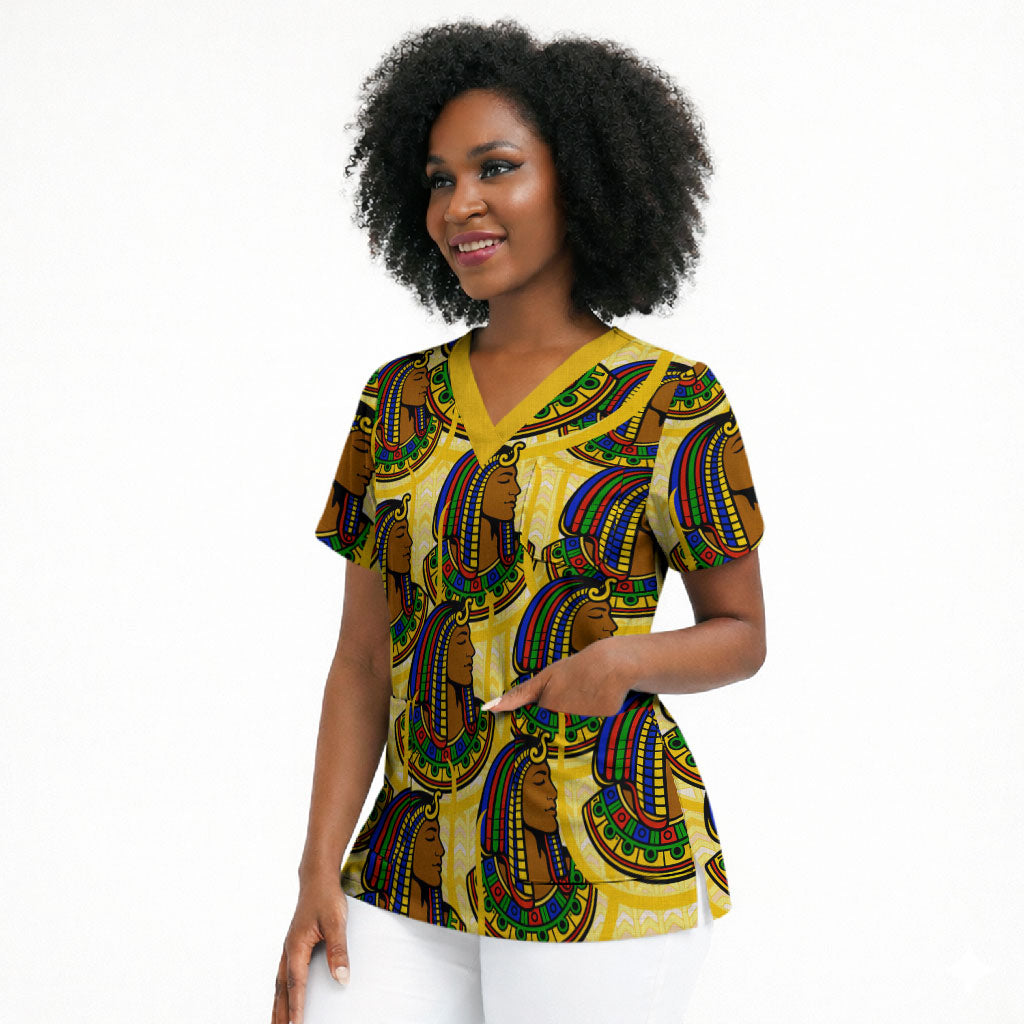 Personalized Daughters Of Isis Scrub Top Ancient Egyptian Goddess Pharaoh