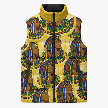 Personalized Daughters Of Isis Sleeveless Puffer Jacket Ancient Egyptian Goddess Pharaoh