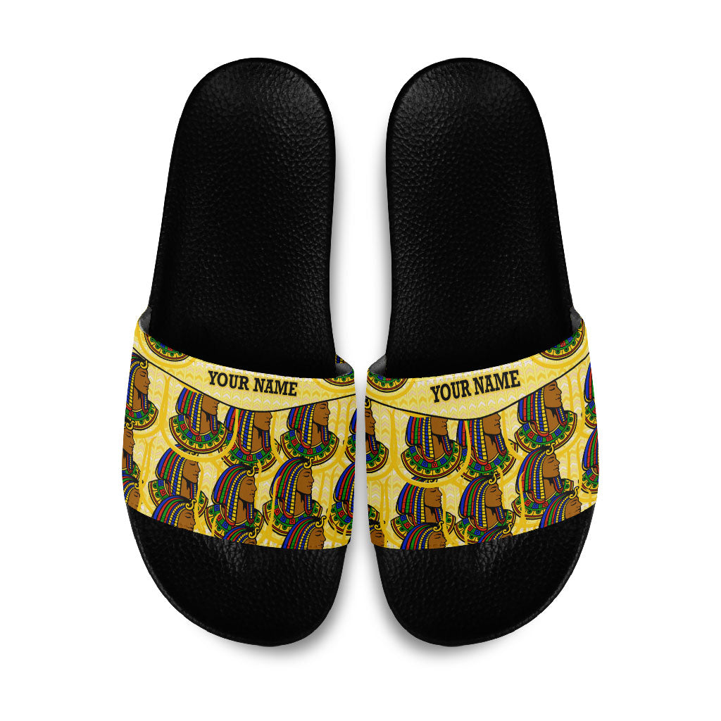 Personalized Daughters Of Isis Slide Sandals Ancient Egyptian Goddess Pharaoh