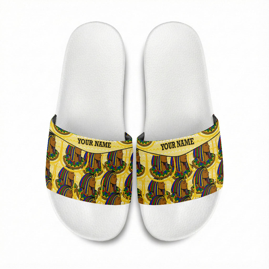 Personalized Daughters Of Isis Slide Sandals Ancient Egyptian Goddess Pharaoh