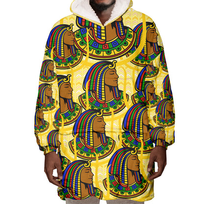 Personalized Daughters Of Isis Wearable Blanket Hoodie Ancient Egyptian Goddess Pharaoh
