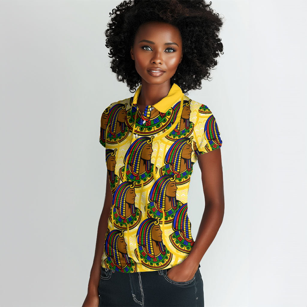 Personalized Daughters Of Isis Women Polo Shirt Ancient Egyptian Goddess Pharaoh