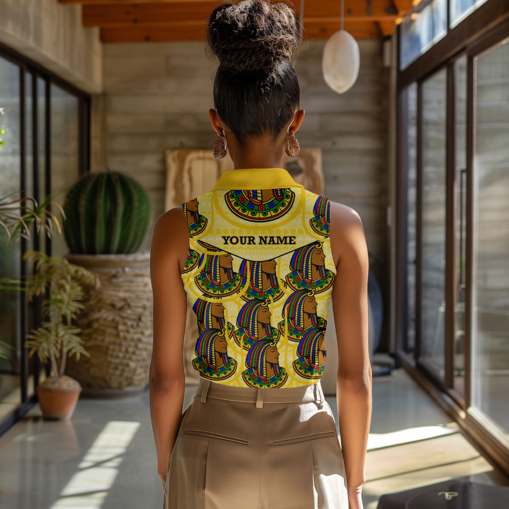 Personalized Daughters Of Isis Women Sleeveless Polo Shirt Ancient Egyptian Goddess Pharaoh