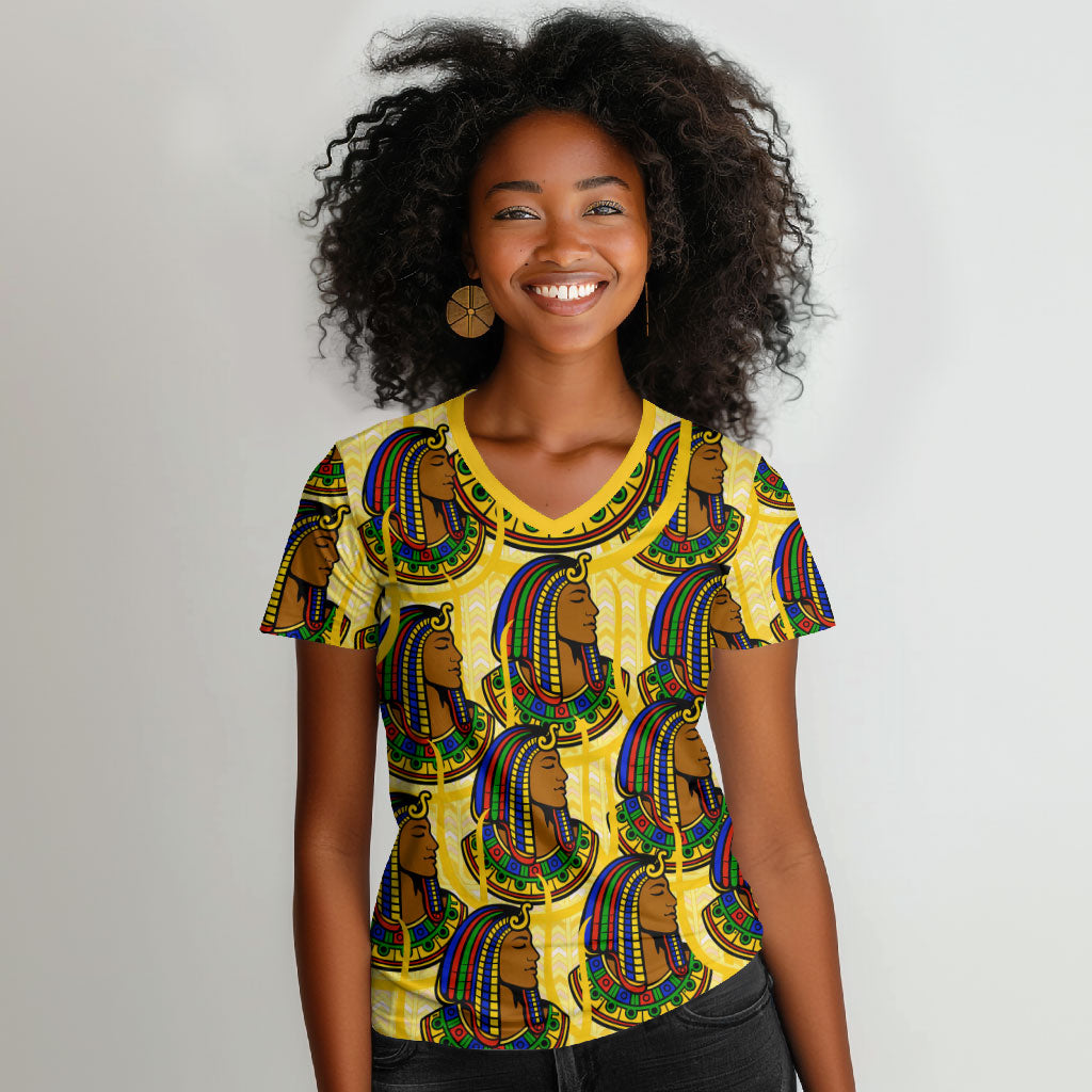 Personalized Daughters Of Isis Women V-Neck T-Shirt Ancient Egyptian Goddess Pharaoh