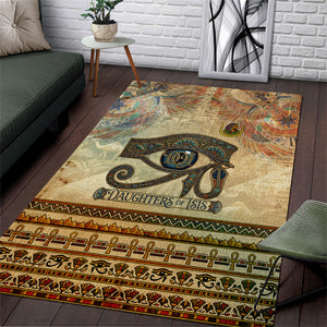 Daughters Of Isis Area Rug Eye Of Horus Ancient Egyptian Goddess - Vintage Parchment Art