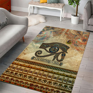 Daughters Of Isis Area Rug Eye Of Horus Ancient Egyptian Goddess - Vintage Parchment Art