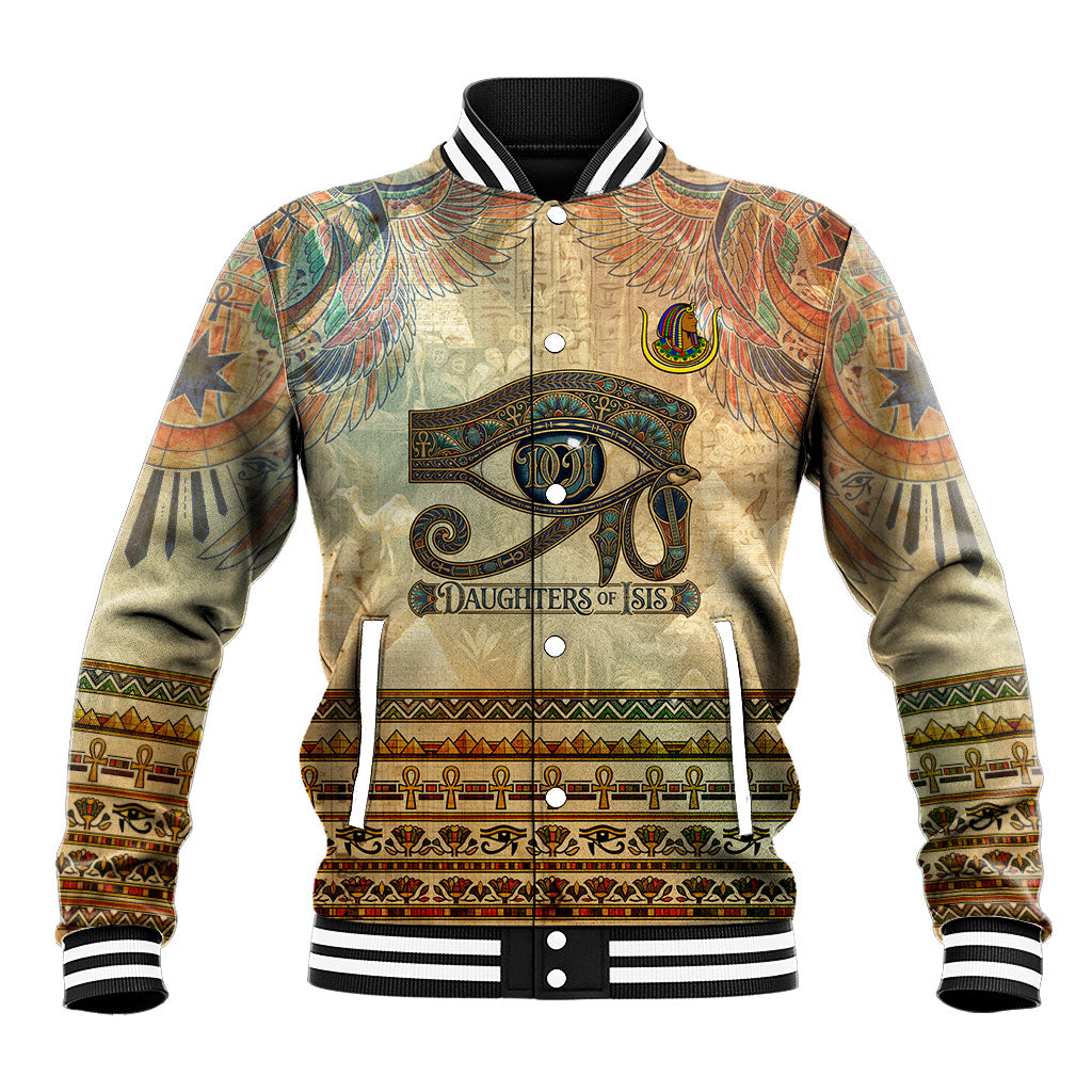 Daughters Of Isis Baseball Jacket Eye Of Horus Ancient Egyptian Goddess - Vintage Parchment Art