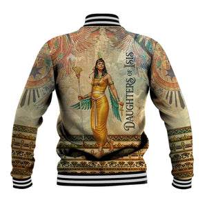 Daughters Of Isis Baseball Jacket Eye Of Horus Ancient Egyptian Goddess - Vintage Parchment Art