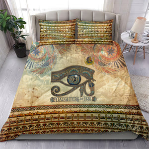 Daughters Of Isis Bedding Set Eye Of Horus Ancient Egyptian Goddess - Vintage Parchment Art