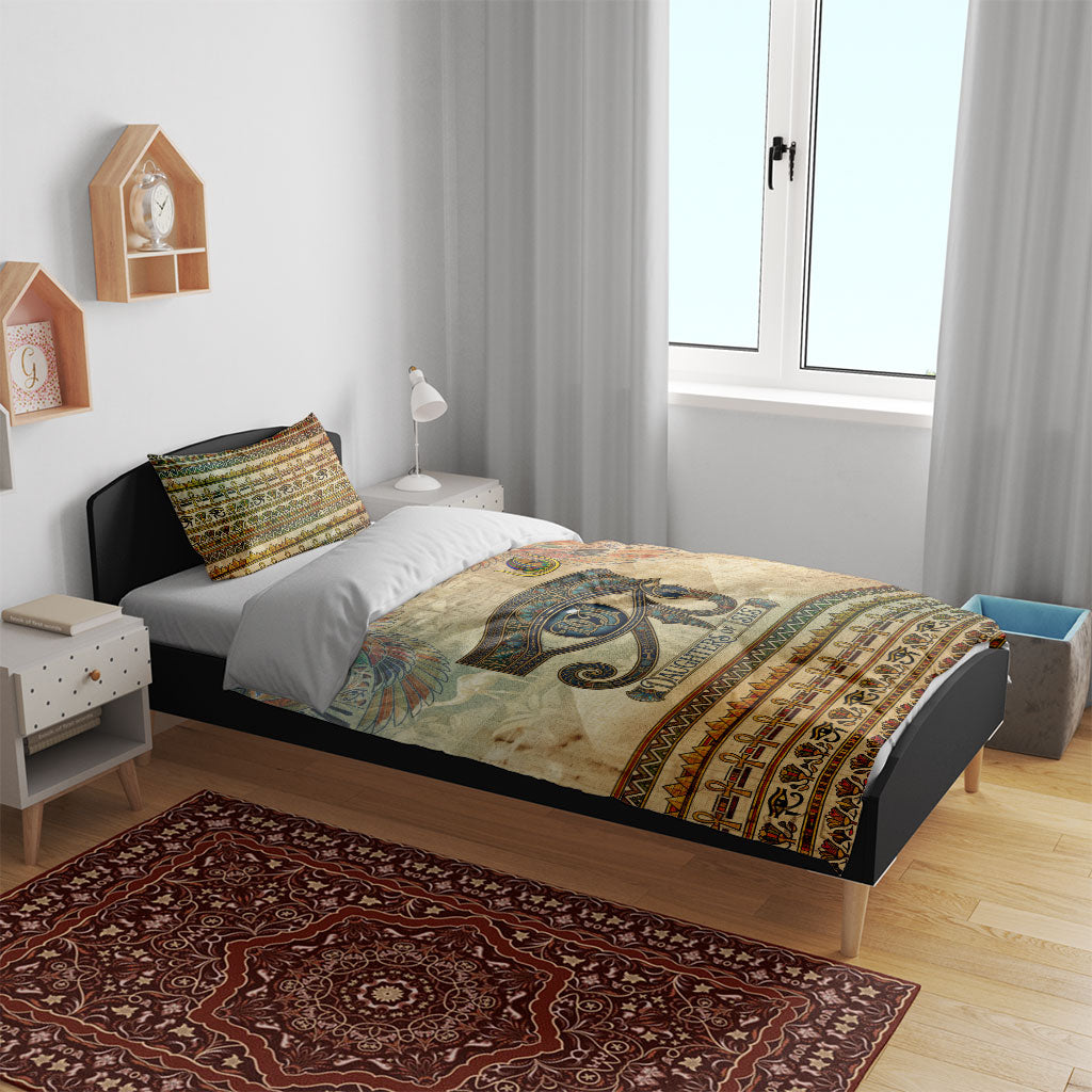 Daughters Of Isis Bedding Set Eye Of Horus Ancient Egyptian Goddess - Vintage Parchment Art