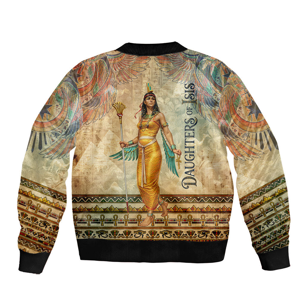 Daughters Of Isis Bomber Jacket Eye Of Horus Ancient Egyptian Goddess - Vintage Parchment Art