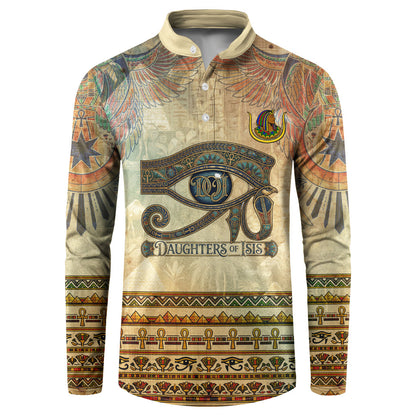 Daughters Of Isis Button Sweatshirt Eye Of Horus Ancient Egyptian Goddess - Vintage Parchment Art