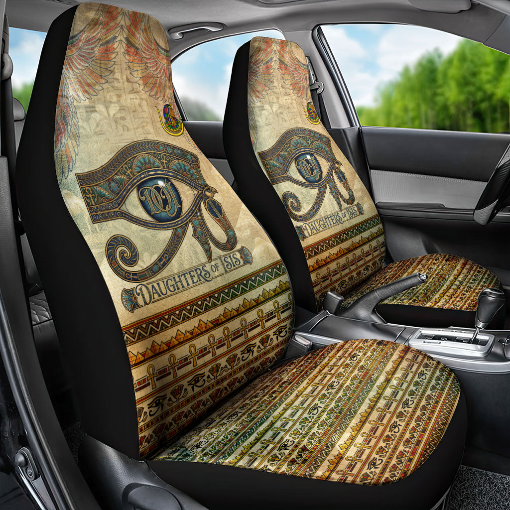 Daughters Of Isis Car Seat Cover Eye Of Horus Ancient Egyptian Goddess - Vintage Parchment Art