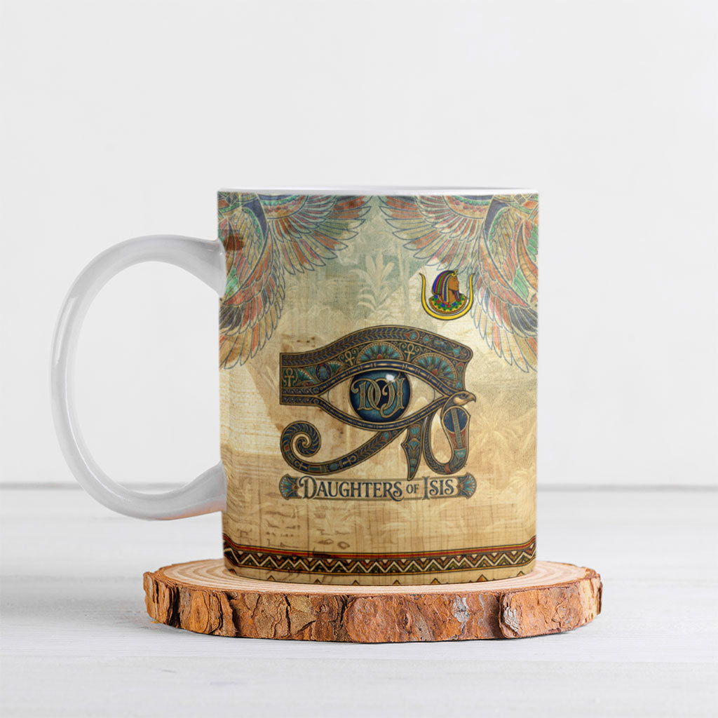 Daughters Of Isis Ceramic Mug Eye Of Horus Ancient Egyptian Goddess - Vintage Parchment Art