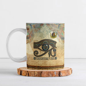 Daughters Of Isis Ceramic Mug Eye Of Horus Ancient Egyptian Goddess - Vintage Parchment Art