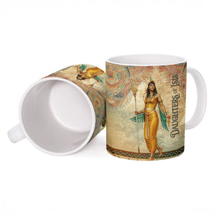 Daughters Of Isis Ceramic Mug Eye Of Horus Ancient Egyptian Goddess - Vintage Parchment Art