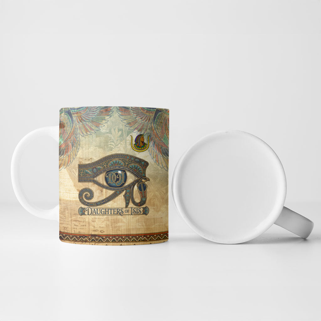 Daughters Of Isis Ceramic Mug Eye Of Horus Ancient Egyptian Goddess - Vintage Parchment Art