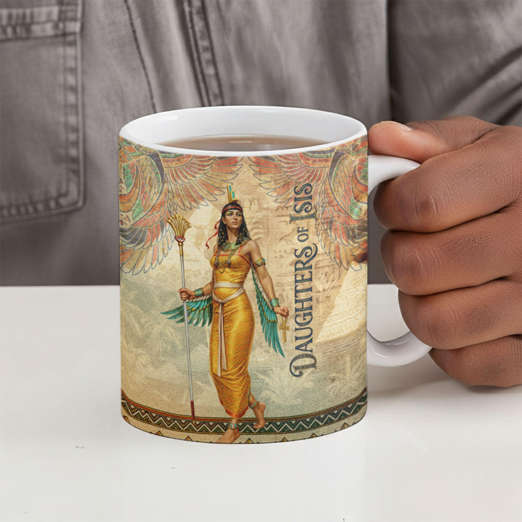 Daughters Of Isis Ceramic Mug Eye Of Horus Ancient Egyptian Goddess - Vintage Parchment Art