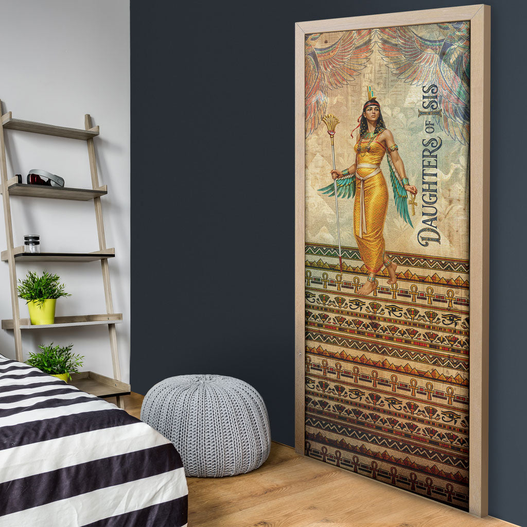 Daughters Of Isis Door Cover Eye Of Horus Ancient Egyptian Goddess - Vintage Parchment Art