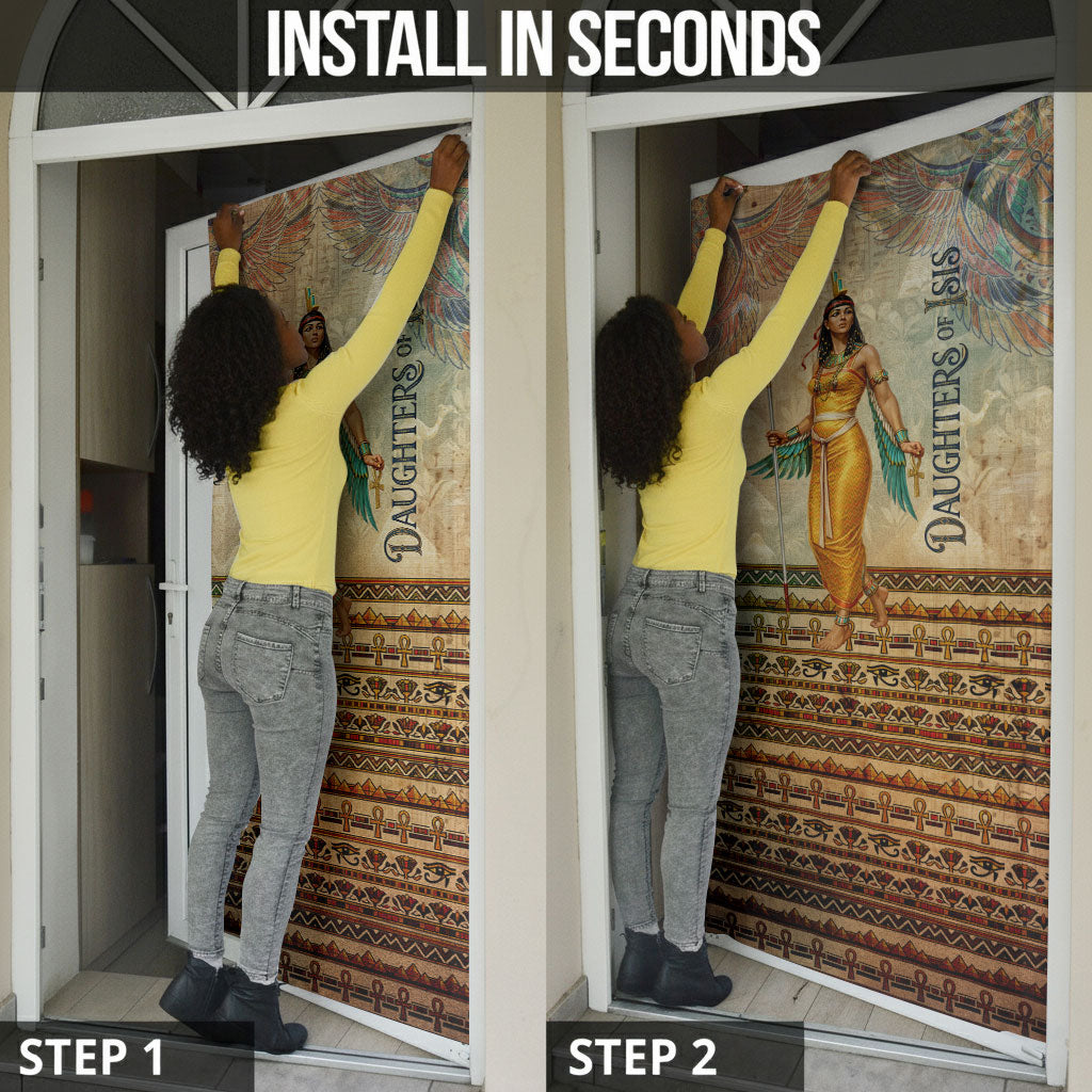 Daughters Of Isis Door Cover Eye Of Horus Ancient Egyptian Goddess - Vintage Parchment Art