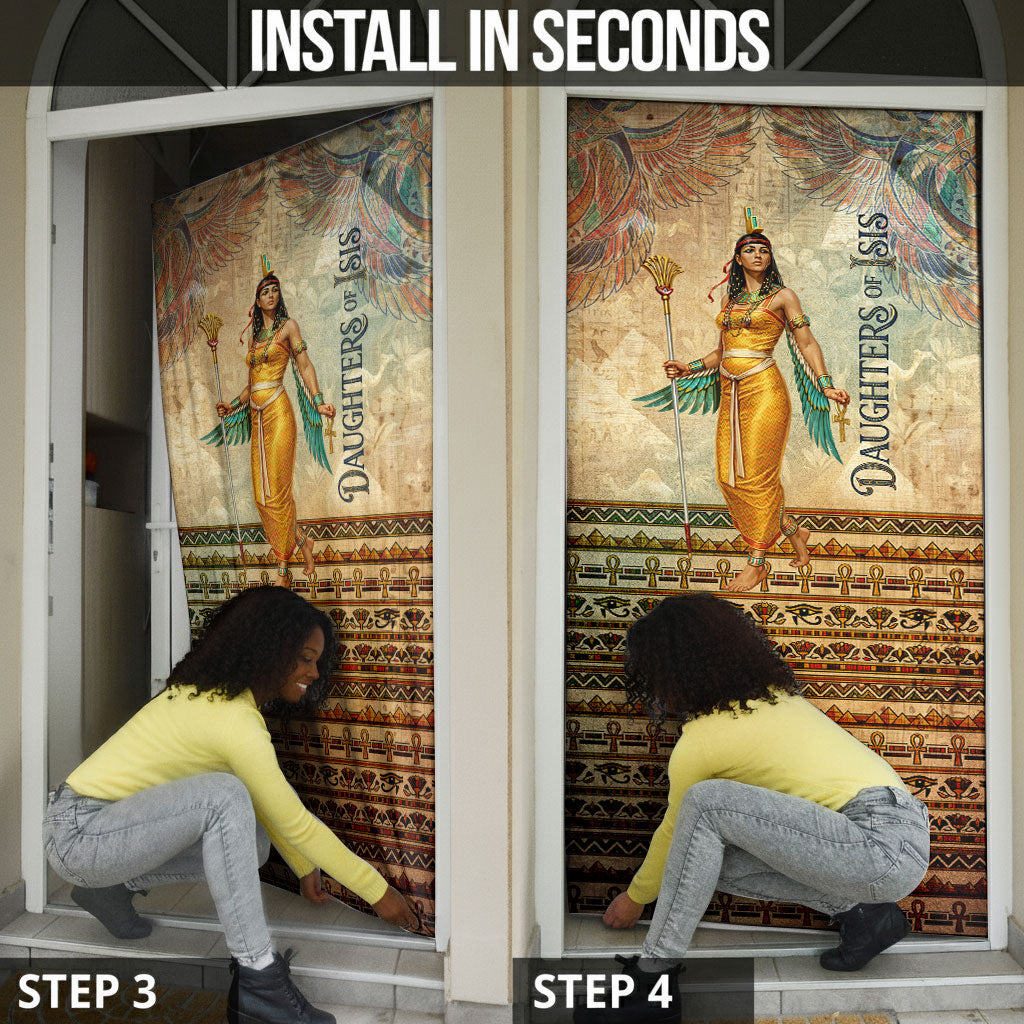 Daughters Of Isis Door Cover Eye Of Horus Ancient Egyptian Goddess - Vintage Parchment Art
