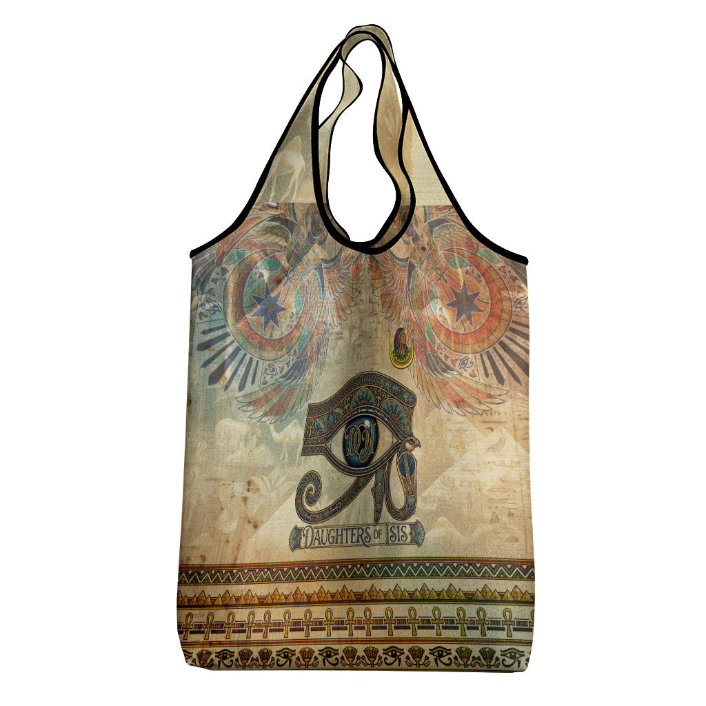 Daughters Of Isis Grocery Bag Eye Of Horus Ancient Egyptian Goddess - Vintage Parchment Art