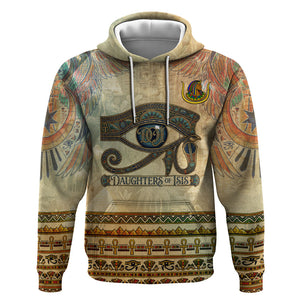 Daughters Of Isis Hoodie Eye Of Horus Ancient Egyptian Goddess - Vintage Parchment Art