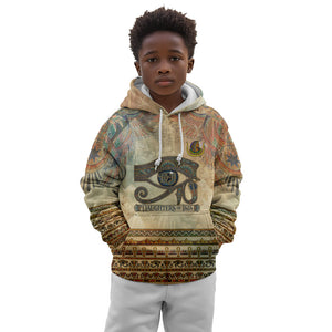 Daughters Of Isis Kid Hoodie Eye Of Horus Ancient Egyptian Goddess - Vintage Parchment Art