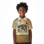 Daughters Of Isis Kid Polo Shirt Eye Of Horus Ancient Egyptian Goddess - Vintage Parchment Art