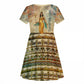 Daughters Of Isis Kid Short Sleeve Dress Eye Of Horus Ancient Egyptian Goddess - Vintage Parchment Art