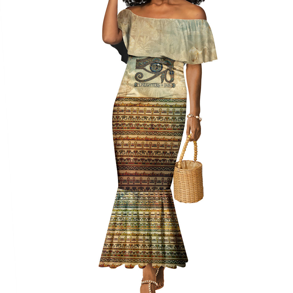 Daughters Of Isis Mermaid Dress Eye Of Horus Ancient Egyptian Goddess - Vintage Parchment Art